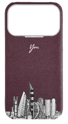 Customized Maroon Strapless Case 
                 Doha Skyline