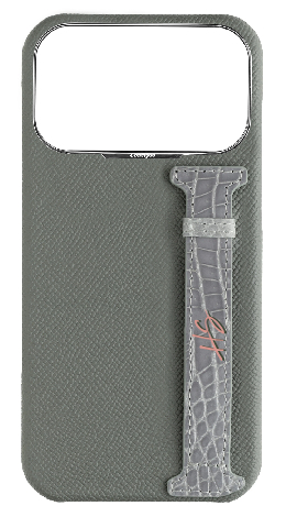 Customized Grey Exotic Crocodile Side Strap Case