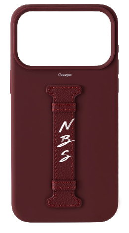 Customized Maroon Silicon Middle Strap Case