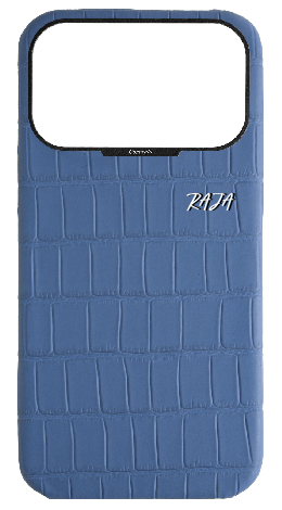 Customized Matte Navy Strapless Embossed Crocodile Case