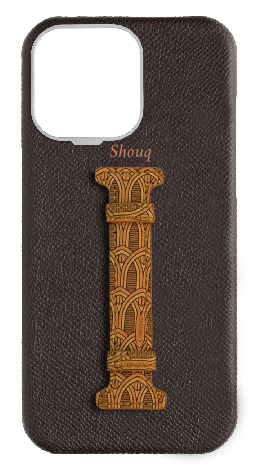 Customized Brown Monogram Middle Strap Case