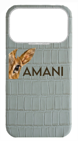 Customized Matte Grey Strapless Embossed Crocodile Case