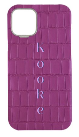 Customized Matte Fuchsia Strapless Embossed Crocodile Case
