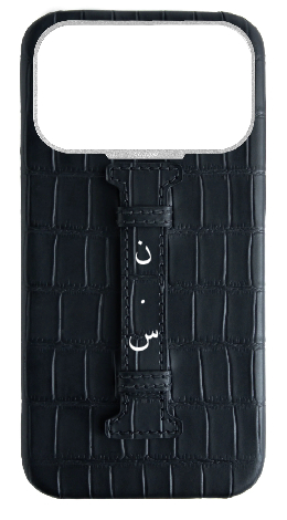 Customized Matte Black Embossed Crocodile Case
