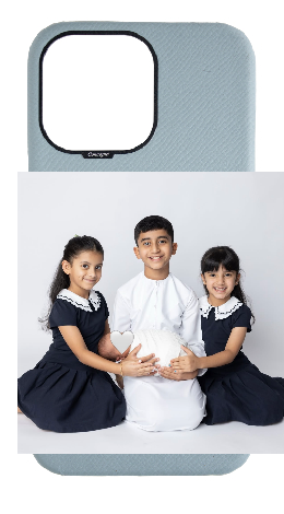 Customized Light Blue Grey Strapless Epsom Case