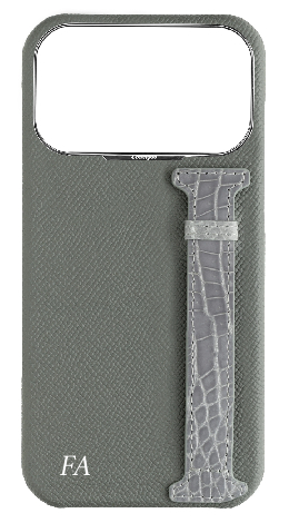 Customized Grey Exotic Crocodile Side Strap Case