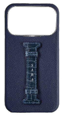 Customized Navy Exotic Crocodile Middle Strap Case