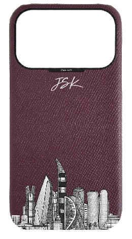 Customized Maroon Strapless Case 
                 Doha Skyline