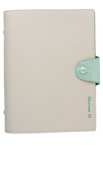 Customized White / Sky Blue Notebook