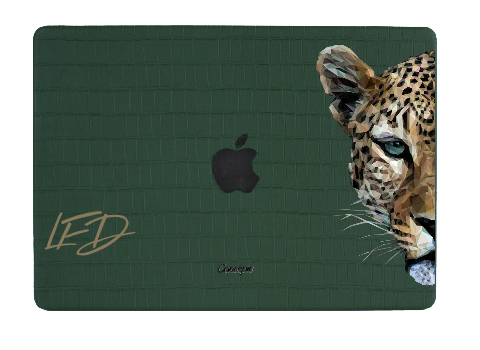 Customized Royal Green Embossed Crocodile Macbook Case