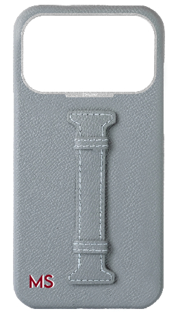Customized Light Blue Grey Epsom Middle Strap Case