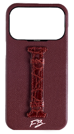 Customized Burgundy Exotic Crocodile Middle Strap Case
