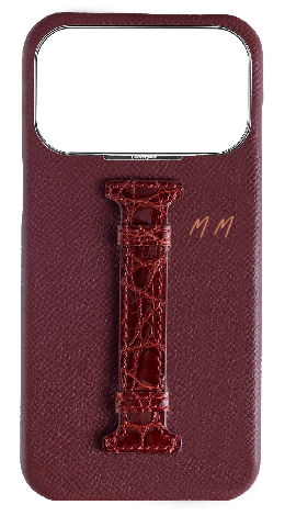 Customized Burgundy Exotic Crocodile Middle Strap Case