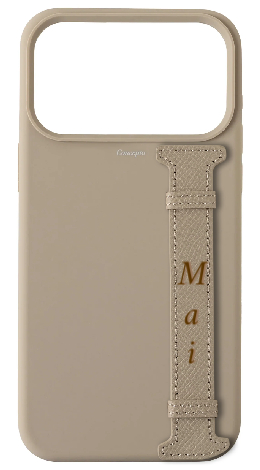 Customized Cream Silicon Side Strap Case