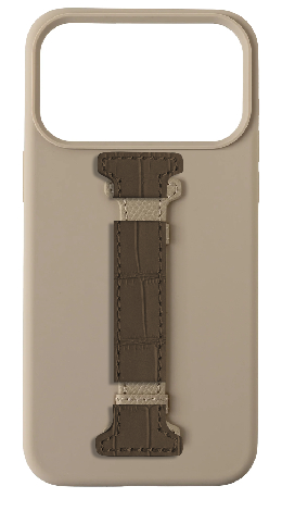 Customized Cream Silicon Middle Strap Case