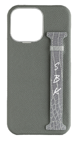 Customized Grey Exotic Crocodile Side Strap Case