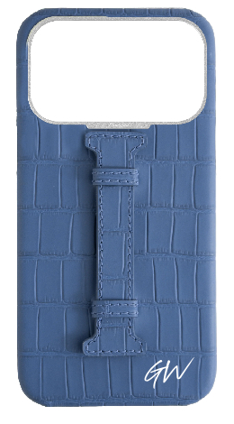 Customized Matte Navy Embossed Crocodile Case