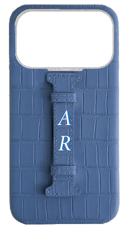 Customized Matte Navy Embossed Crocodile Case
