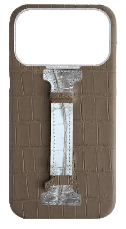 Customized Matte Dark Taupe Embossed Crocodile Case