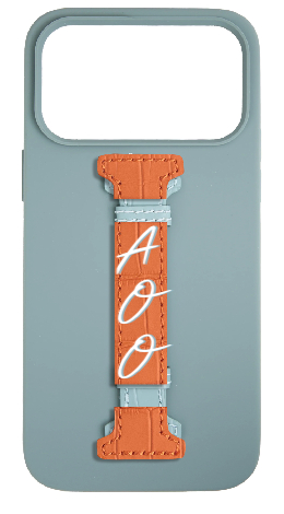 Customized Light Blue Silicon Middle Strap Case