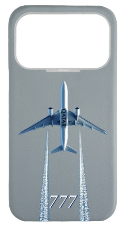 Customized Light Blue Grey Strapless Case 
                 Qatar Airways Flyover