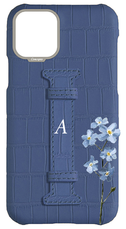 Customized Matte Navy Embossed Crocodile Case