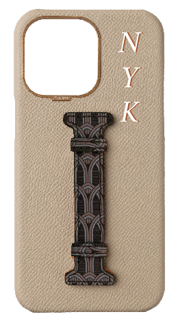 Customized Cream Monogram Middle Strap Case
