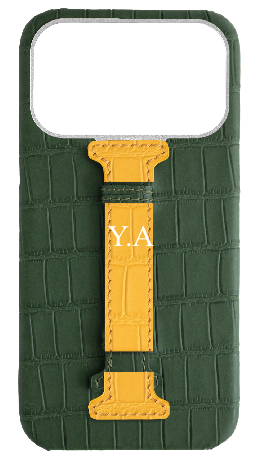 Customized Matte Midnight Green Embossed Crocodile Case