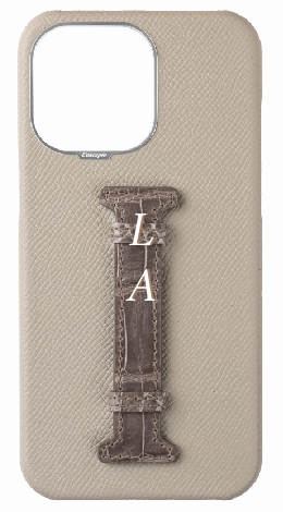 Customized Stone / Grey Exotic Crocodile Middle Strap Case
