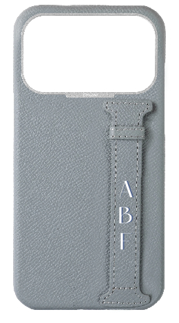 Customized Light Blue Grey Epsom Side Strap Case