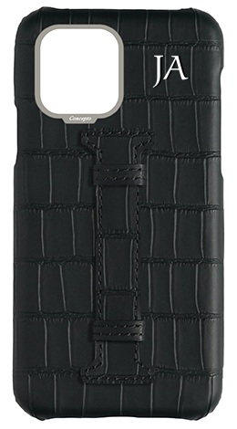 Customized Matte Black Embossed Crocodile Case