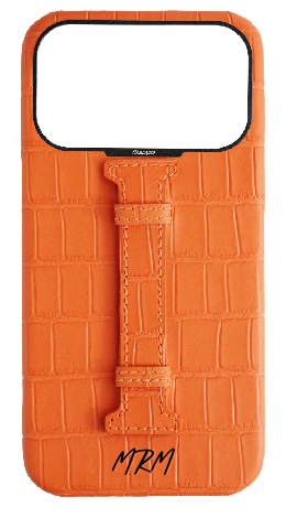 Customized Matte Orange Embossed Crocodile Case