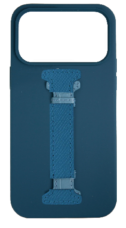 Customized Blue Silicon Middle Strap Case