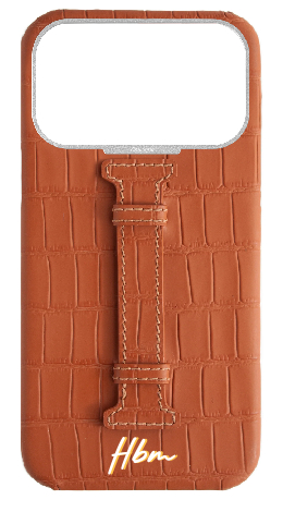 Customized Matte Camel Brown Embossed Crocodile Case