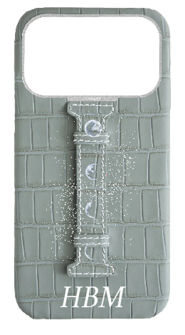 Customized Matte Grey Embossed Crocodile Case