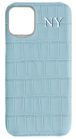 Customized Matte Light Blue Strapless Embossed Crocodile Case