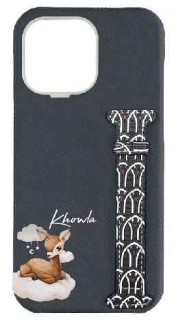 Customized Grey Monogram Side Strap Case