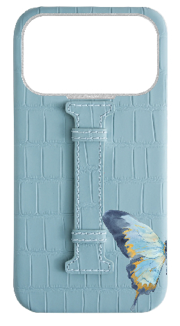 Customized Matte Light Blue Embossed Crocodile Case