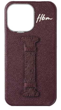 Customized Maroon Exotic Ostrich Middle Strap Case