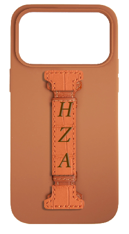 Customized Tan Silicon Middle Strap Case