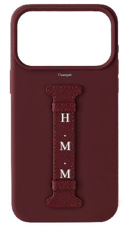 Customized Maroon Silicon Middle Strap Case