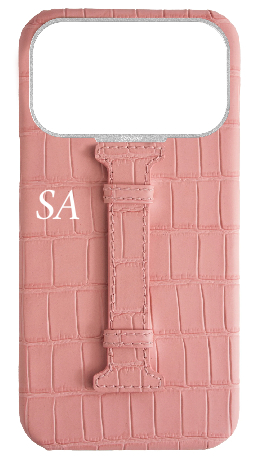 Customized Matte Pink Embossed Crocodile Case