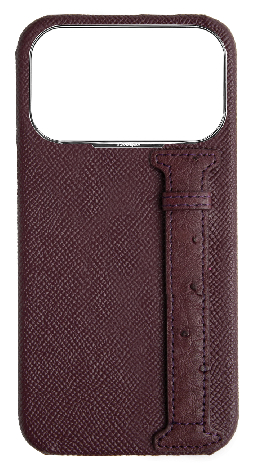 Customized Maroon Exotic Ostrich Side Strap Case