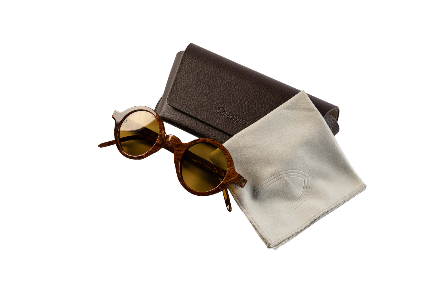 Walnut Brown Marbled Orb Sunglasses