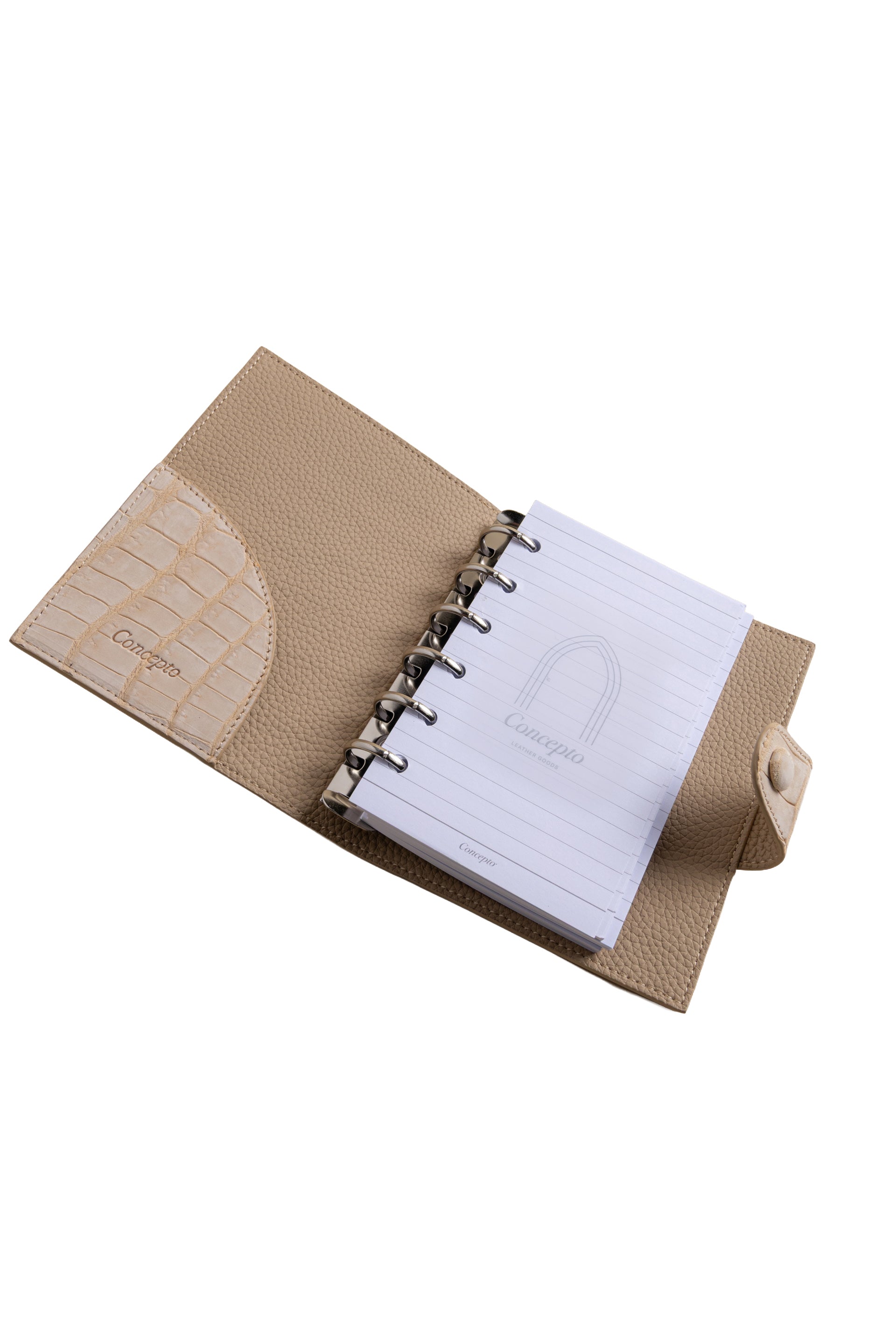 A7 Sandstone Suede Crocodile Notebook
