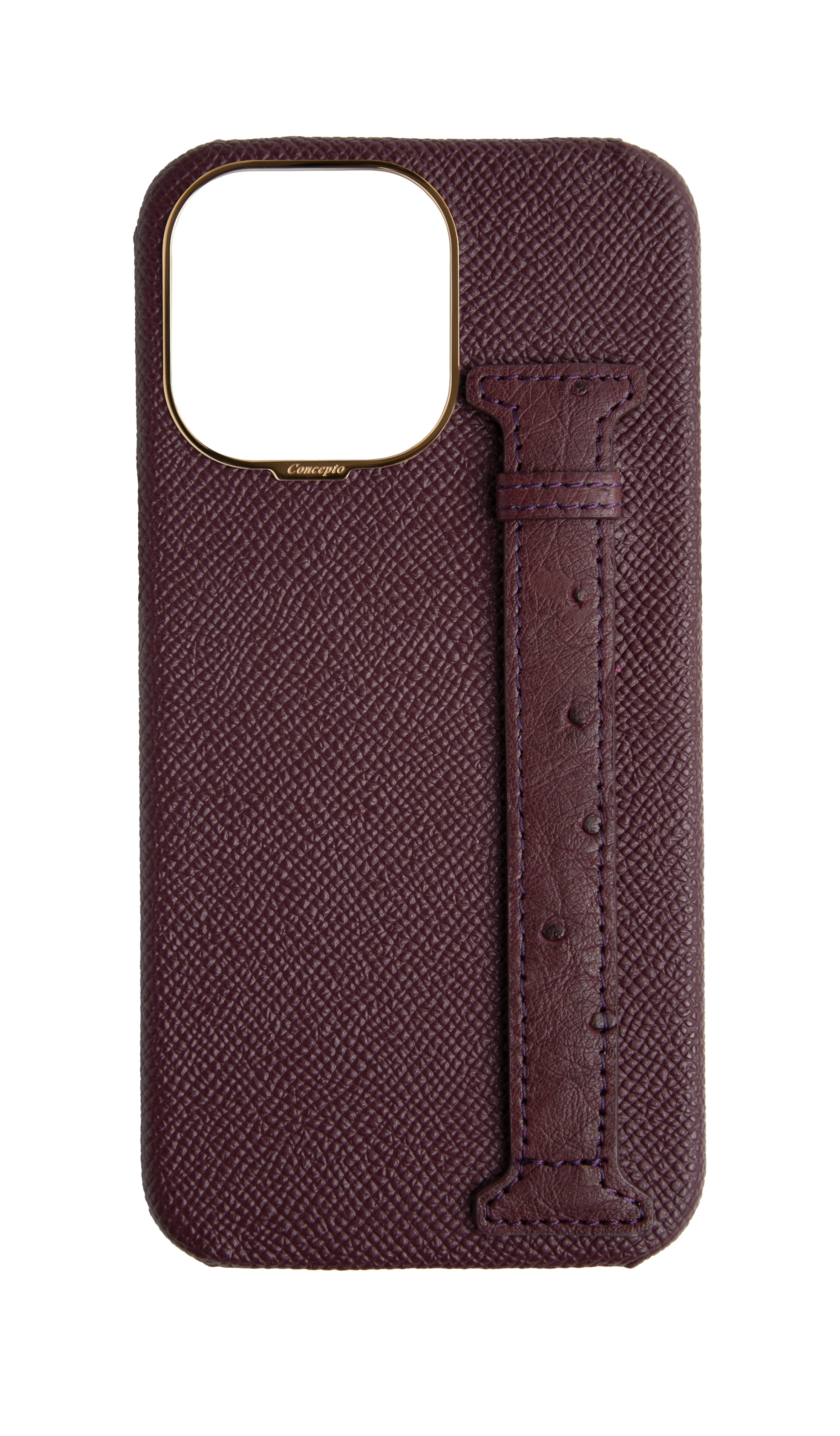 Maroon Exotic Ostrich Side Strap Case