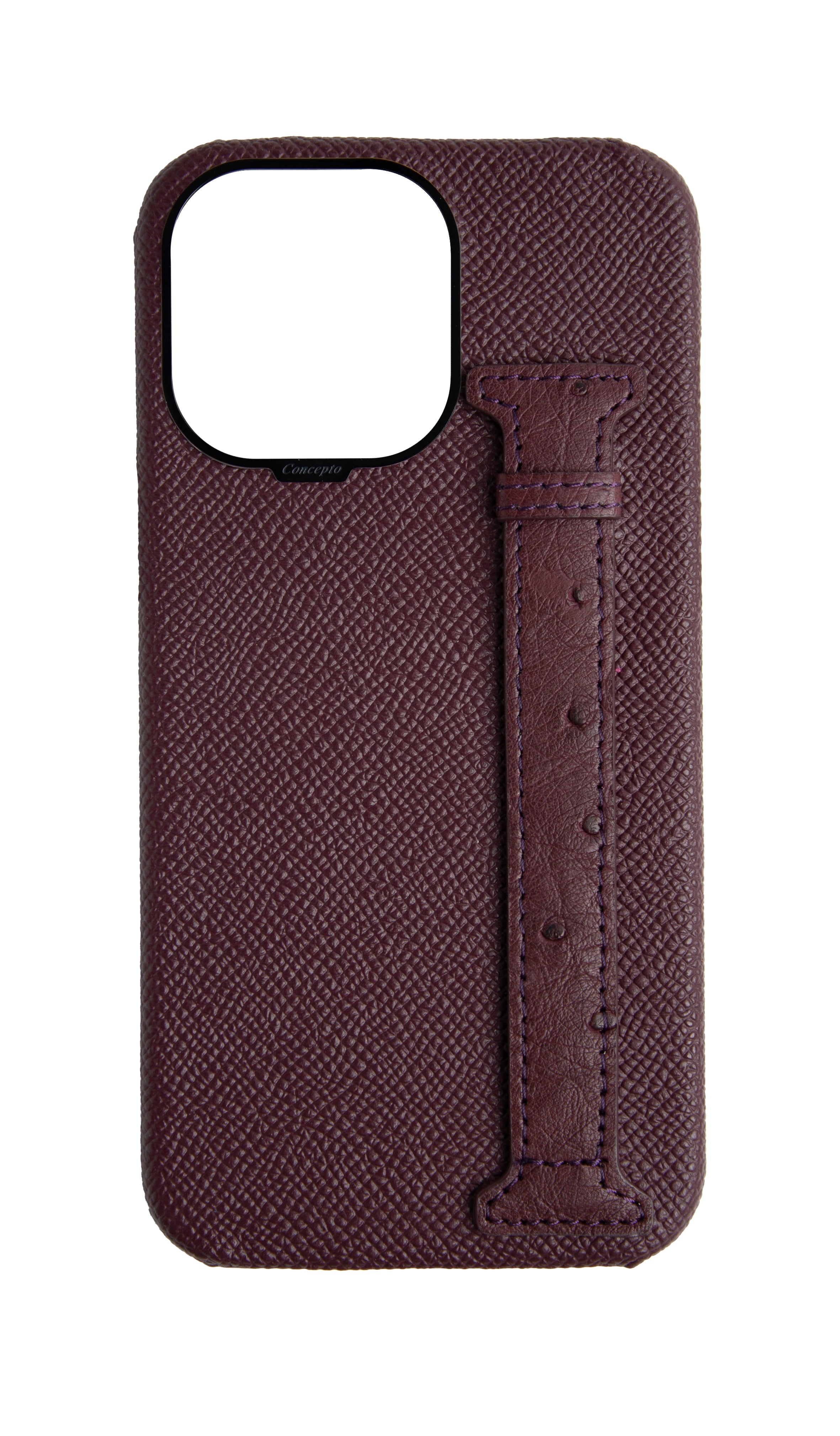 Maroon Exotic Ostrich Side Strap Case