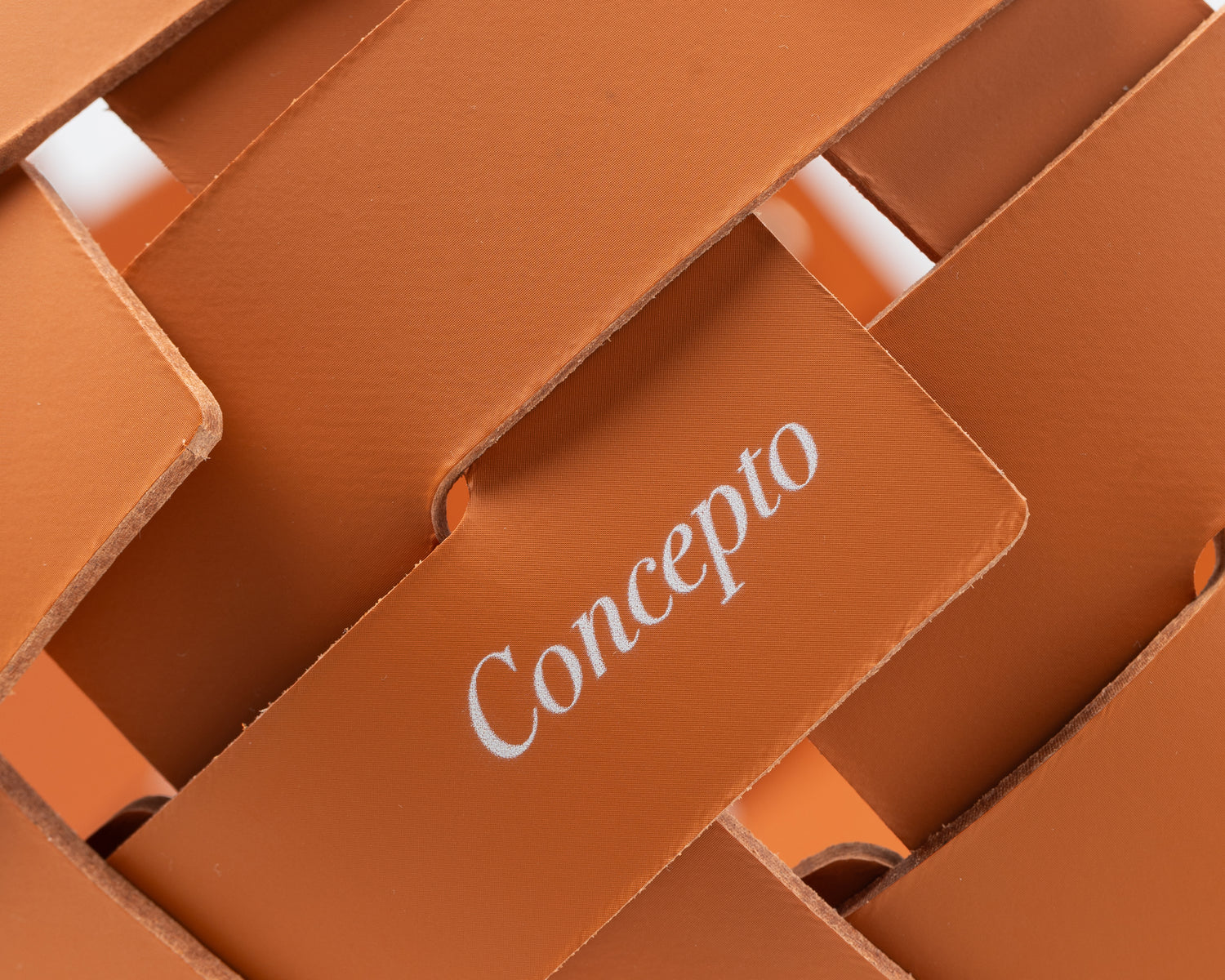 Small Orange Leather Basket