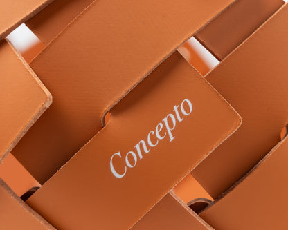 Small Orange Leather Basket