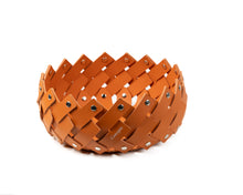 Small Orange Leather Basket